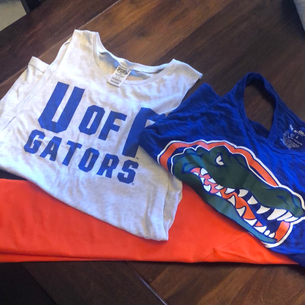 UF Game Day!! Two tank tops and leggings. 
Brands: 
Pink
Old Navy
Stadium